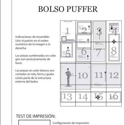 PATRÓN DE BOLSO PUFFER